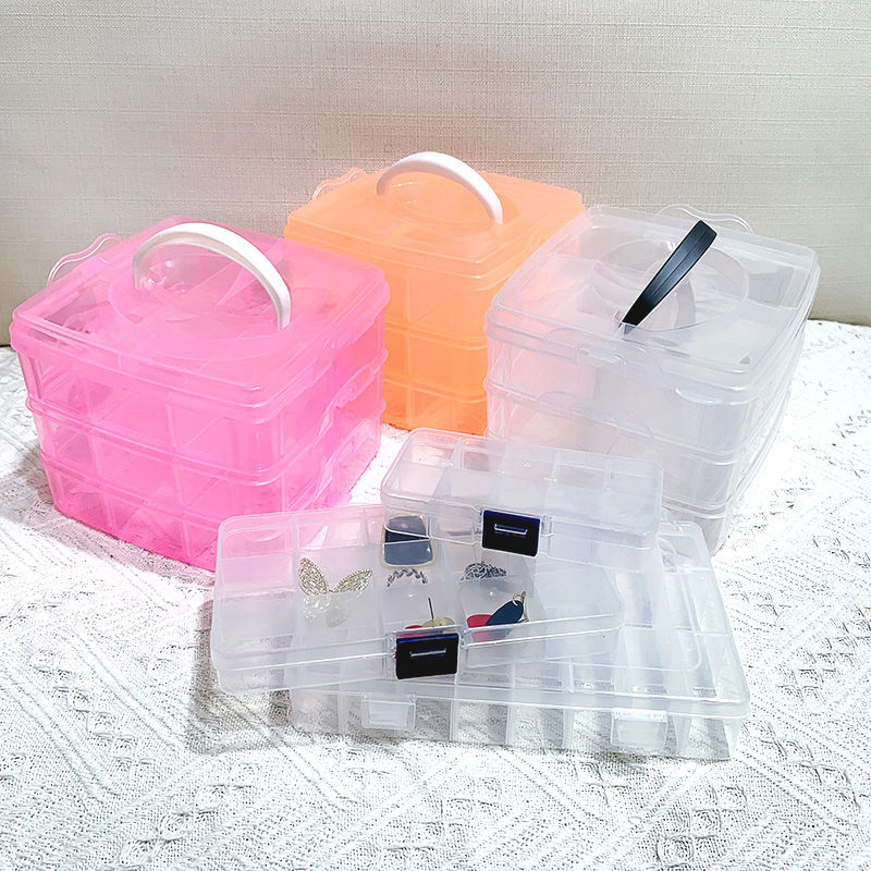 Korean large capacity transparent simple multi-layer Earring Jewelry Box Net red Earring Jewelry Storage Box hair ornament box