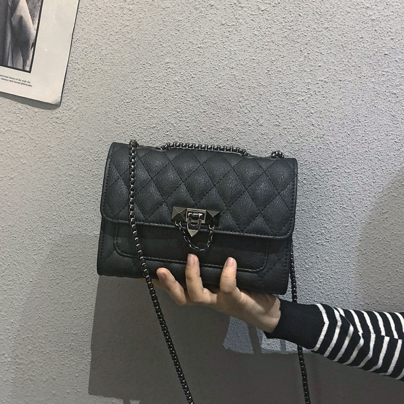 Shangxin bag women's 2020 new Korean texture rhombic chain bag versatile single shoulder slung women's chain small square bag