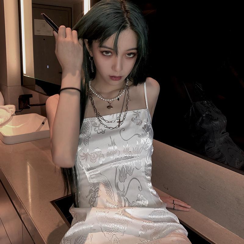 2020 new style ancient BM style suspender skirt short skirt female summer student small fresh small white dress dress