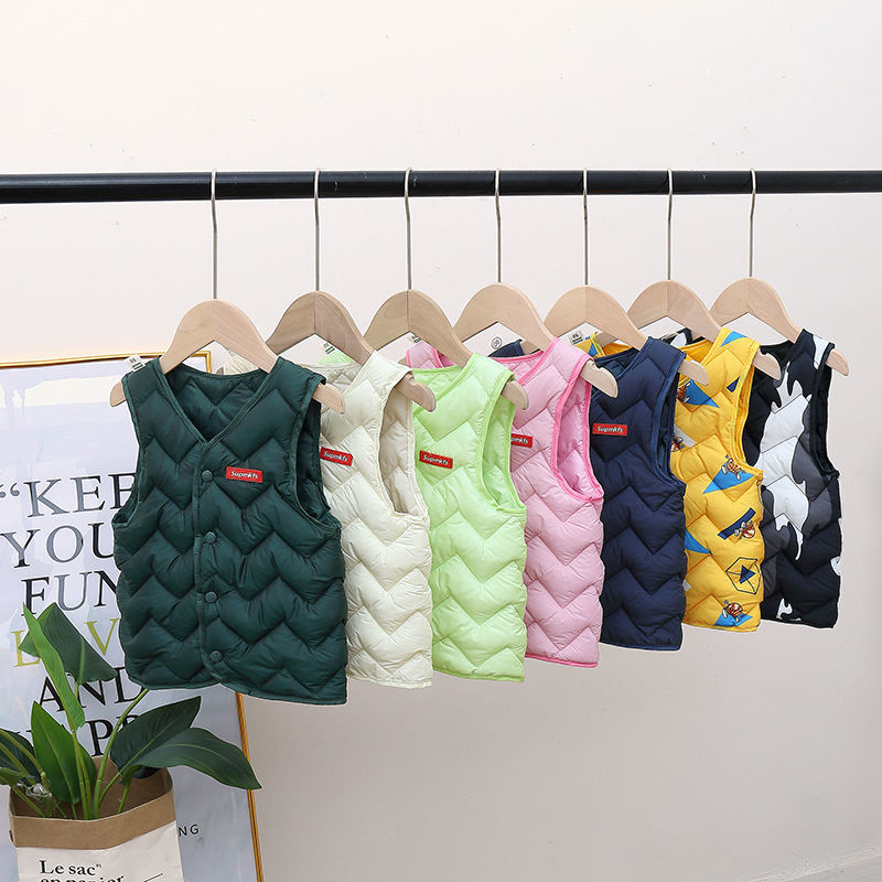 Children's cotton vest baby warm liner baby vest autumn and winter thickened boys and girls middle and large children's Vest out of season
