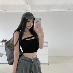 Real price real shot ~ Strapless top women's short slim, versatile black bra