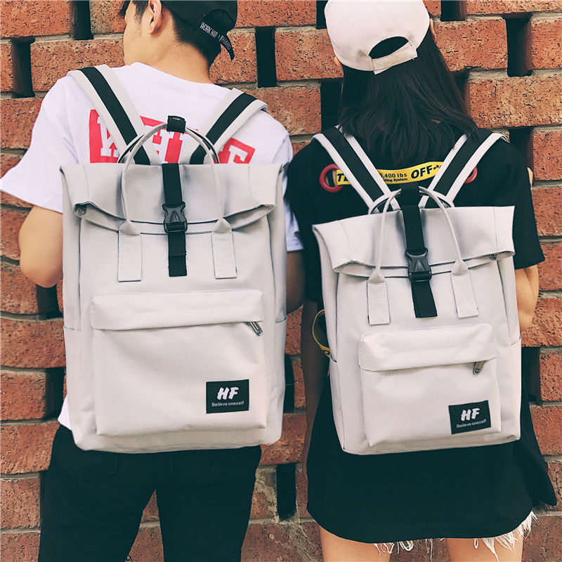 Schoolbag female student Korean version ins backpack port windy day department backpack college sail cloth BF computer bag man couple