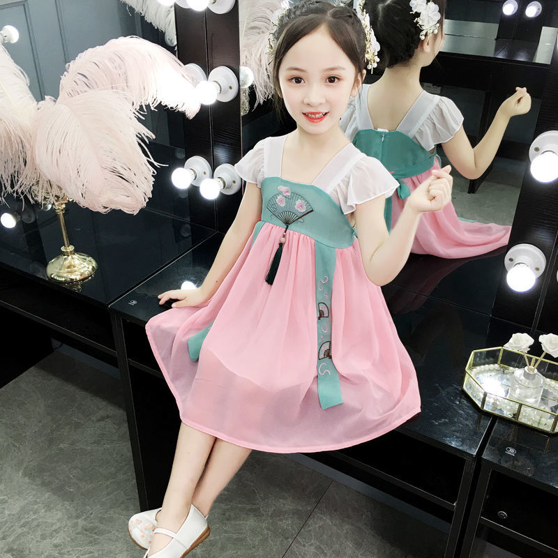 Girls' dress summer dress 2020 new children's super foreign Chiffon princess dress net red children's dress little girl's skirt