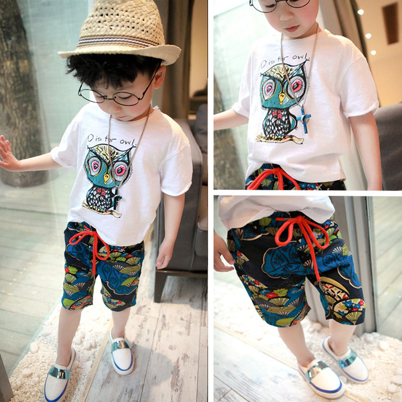 Children's suit children's short sleeve suit boys' summer wear 2019 new summer baby's clothes half sleeve pants fashion