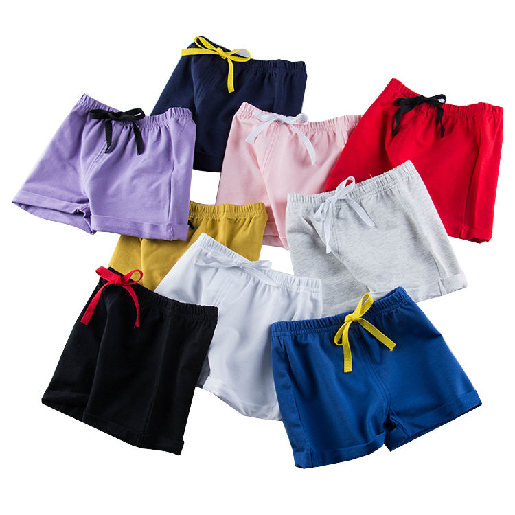 Boys' shorts pure cotton girls' hot pants wear Capris summer baby children's casual pants children's sports pants