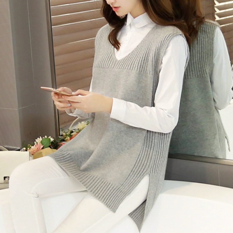 New solid color vest for women's Pullover