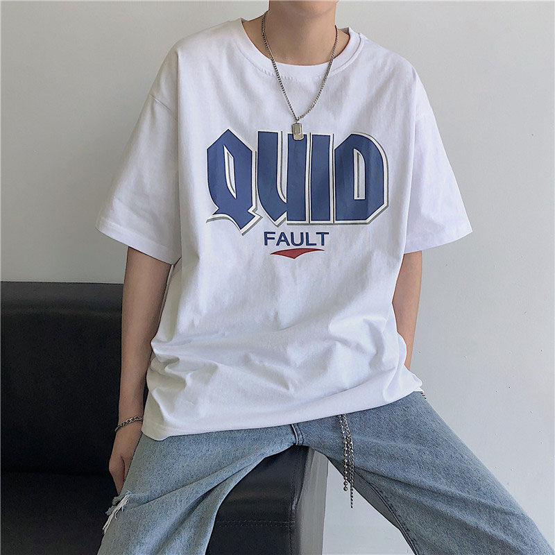 Summer 2020 short sleeve men's loose ins printed T-shirt boys Korean fashion half sleeve T-shirt versatile men's top