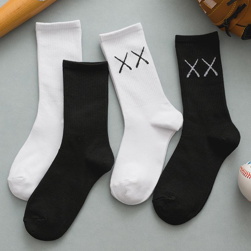 Fork black stockings children's socks in fashion Korean white men's sports stockings Japanese street style