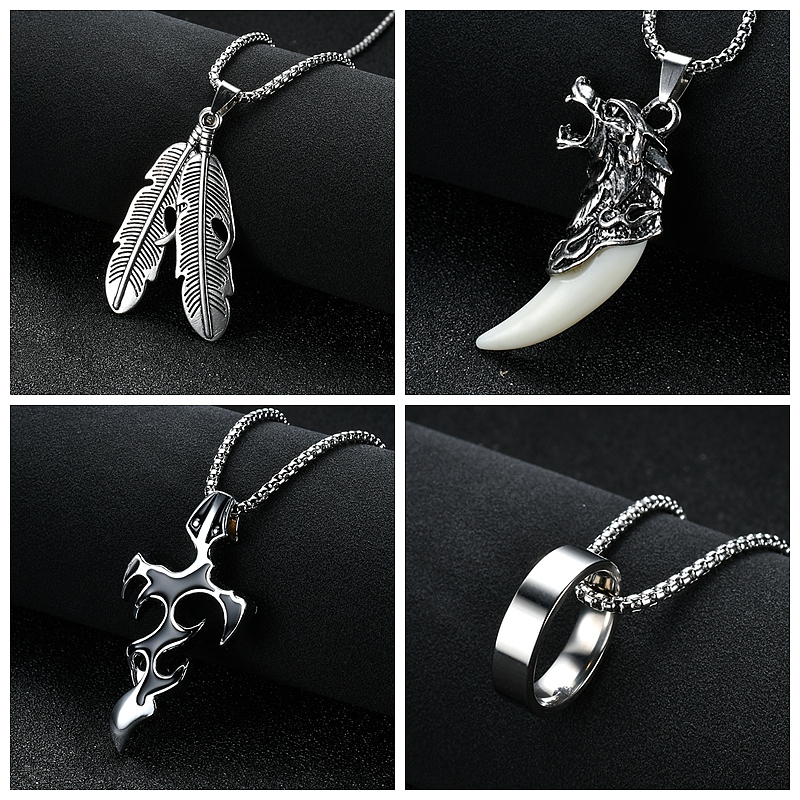 Street hiphop Ring Necklace men's accessories Korean personalized hip hop pendant Pendant Gift for boys and girls