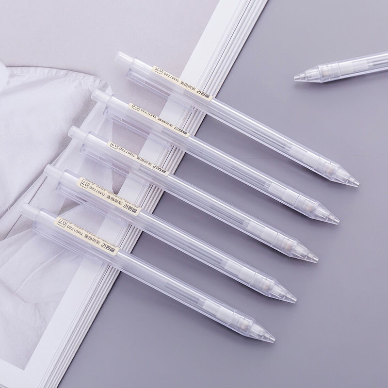 Simple Japanese transparent rod automatic pencil frosted hexagonal movable pencil 0.5/0.7mm lead for students
