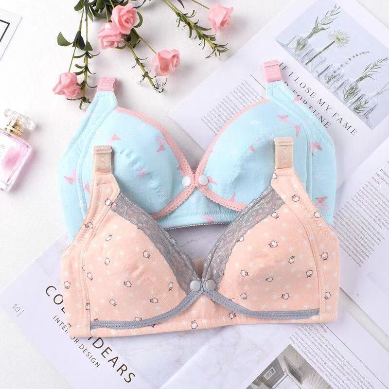 Pregnant women's underwear pure cotton breast feeding bra without steel ring