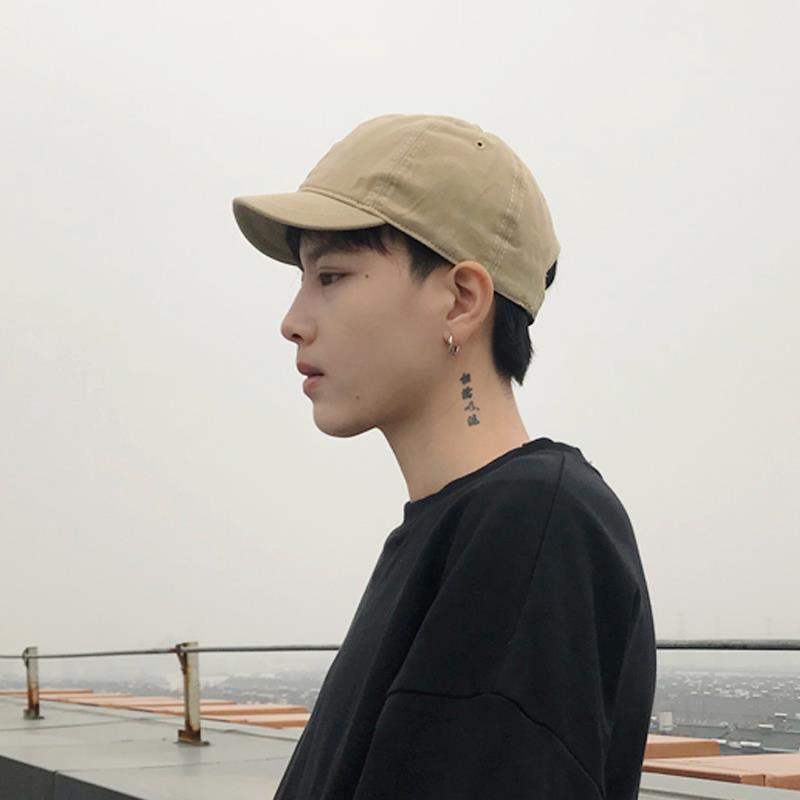 Short brim American style retro solid hat men's fashionable couple soft top comfortable skin friendly baseball cap male cap cap cap man