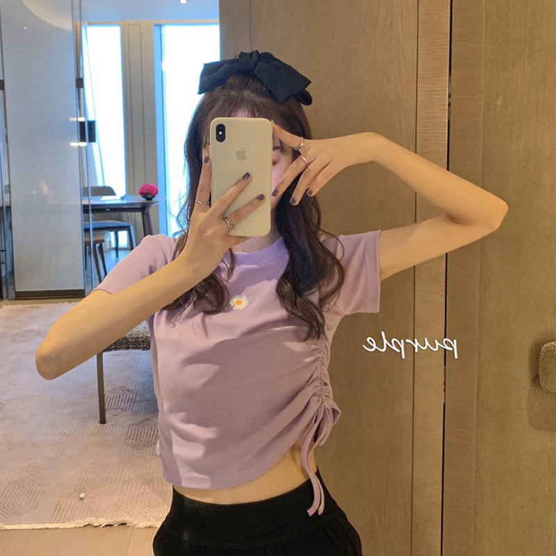 6535 T-shirt women's short sleeve summer ins super hot student's clothes online Red