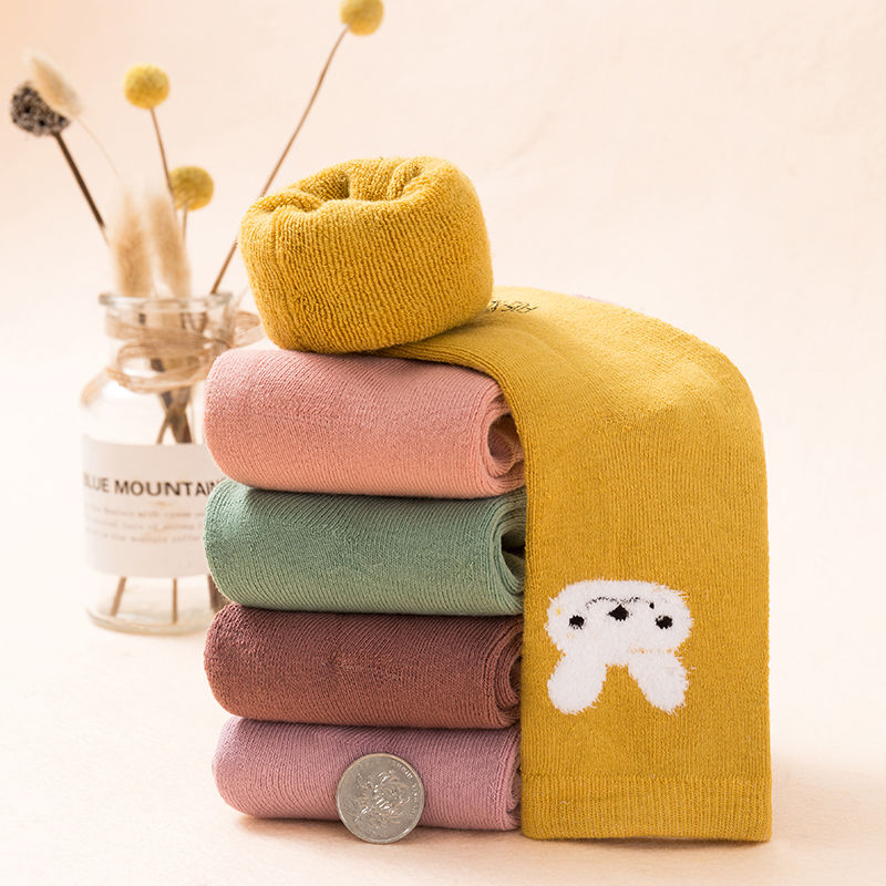 [thickened 6 pairs] children's socks boys and girls plush plush terry socks baby socks autumn and winter thick socks