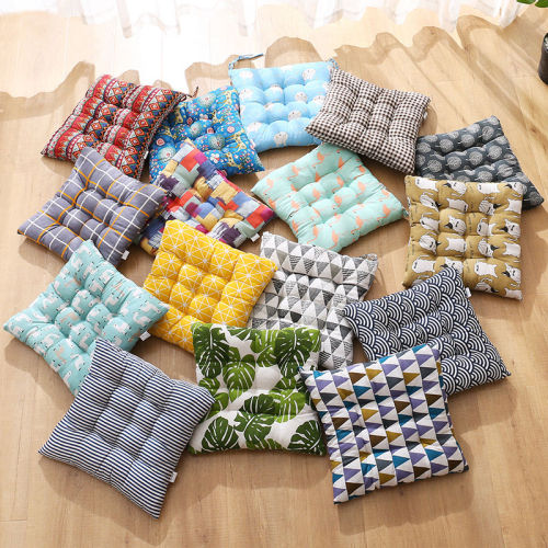 Chair cushion female student stool cushion office cushion square bottom cushion chair cushion household strap floor cushion soft cushion