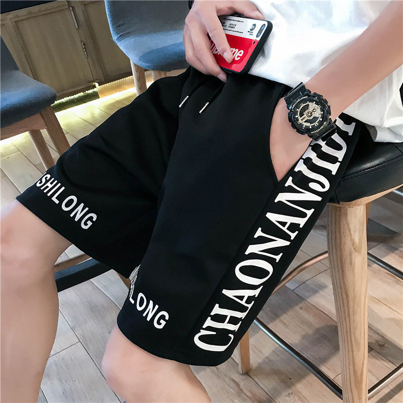 Summer loose shorts men's thin casual 5-point pants men's sports pants men's beach pants boys' Capris trend