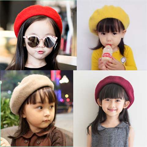 Children's hat children's Wool Beret fashion spring and autumn winter women's hat