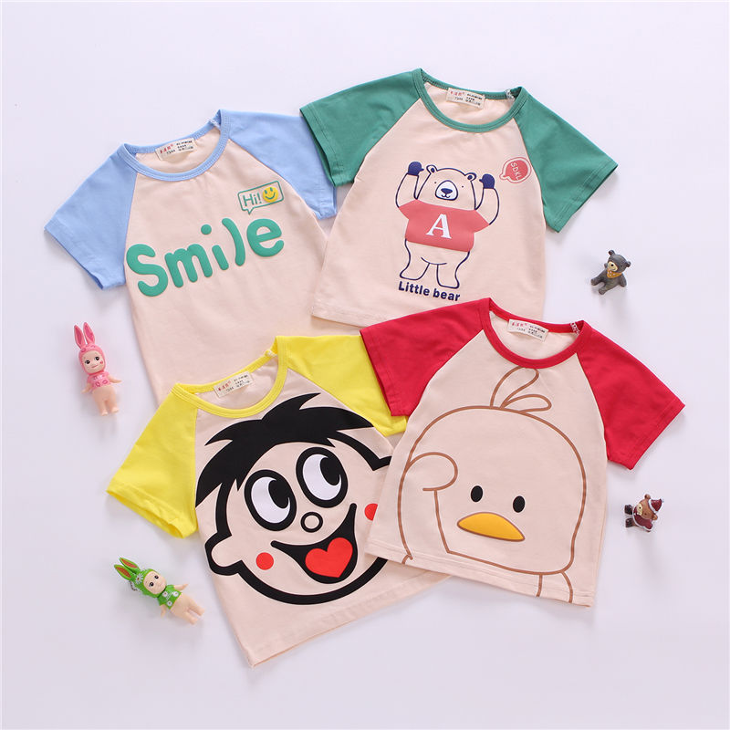 Children's short sleeve T-shirt pure cotton 2020 new boys' summer wear children's clothes baby top 5 children's 1 year old 3 baby 2 fashion 0