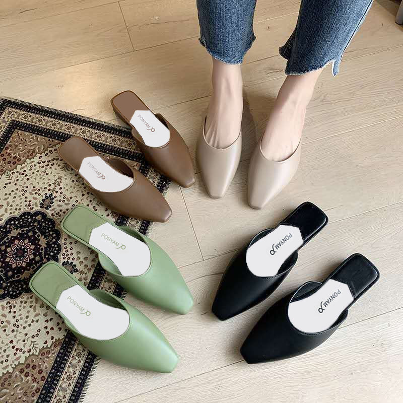 Cool slippers female summer wear net red shoes children students Korean sandals female anti slip home half slippers female slippers