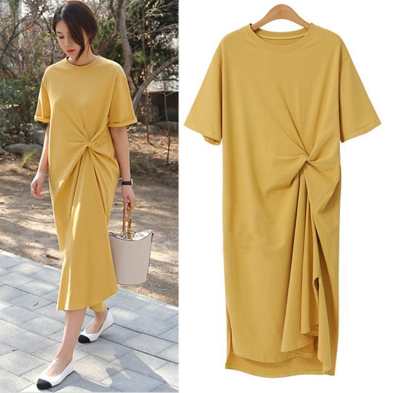 2019 popular skirt loose casual very fairy French minority dress large long T-shirt skirt summer