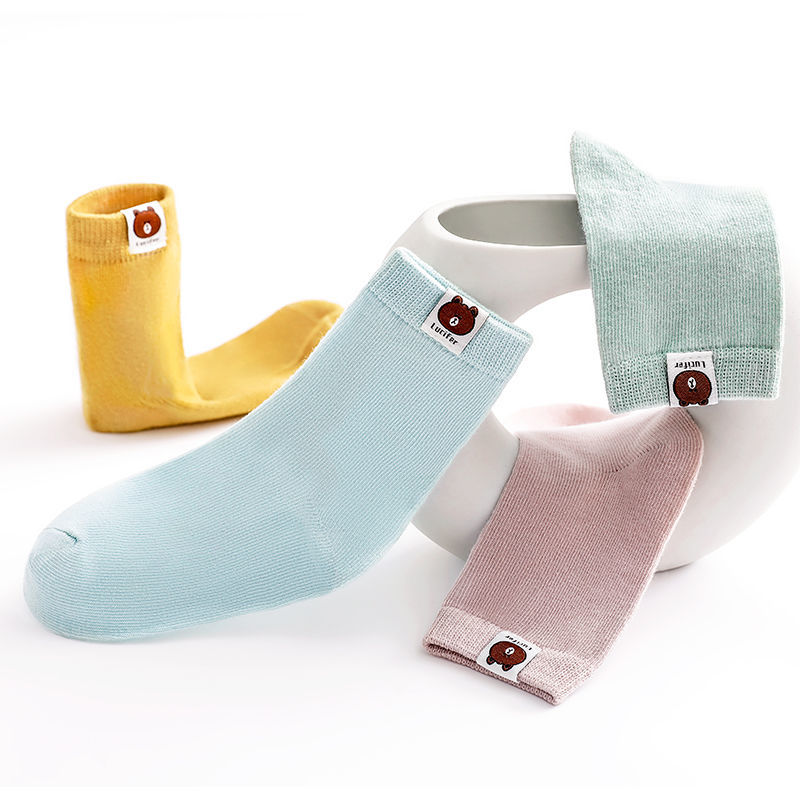 Boys' socks pure cotton spring and autumn children's girls autumn middle school children's socks baby boys' autumn and winter socks cotton