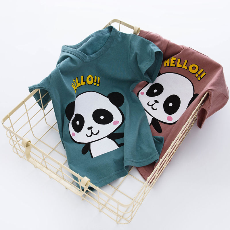 Children's Short Sleeve T-Shirt NEW Boys and children's Short Sleeve T-Shirt Medium Sized girls short sleeve baby summer bottom SHIRT COTTON