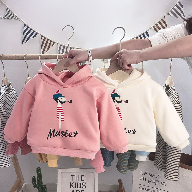 Children's sweater Plush thickened baby children's wear boys and girls 0-3 years old 1 winter wear 2 Baby Hooded autumn winter Hoodie