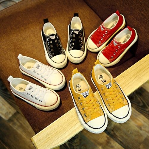 Baba duck children's canvas shoes spring new Korean Edition boys' Board Shoes girls' Harajuku classic small white shoes fashion