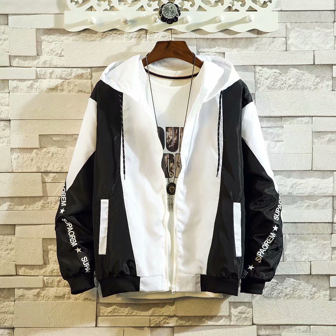 Men's coat autumn new Korean fashion cool casual work jacket spring and autumn clothes loose jeans men's wear