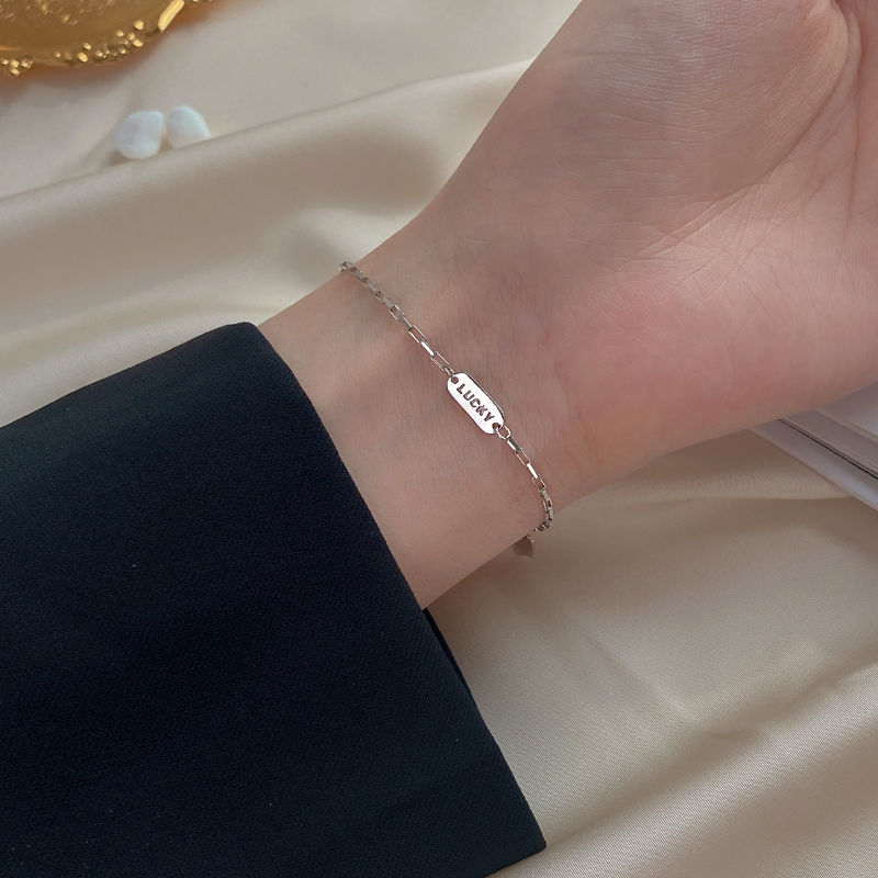 925 Sterling Silver Lucky Bracelet female student 2020 new ins niche design light luxury high sense Bracelet