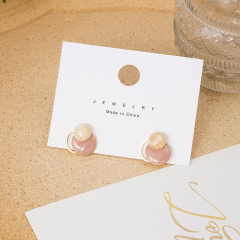 Real shot 925 silver needle retro soft AMBER EARRINGS