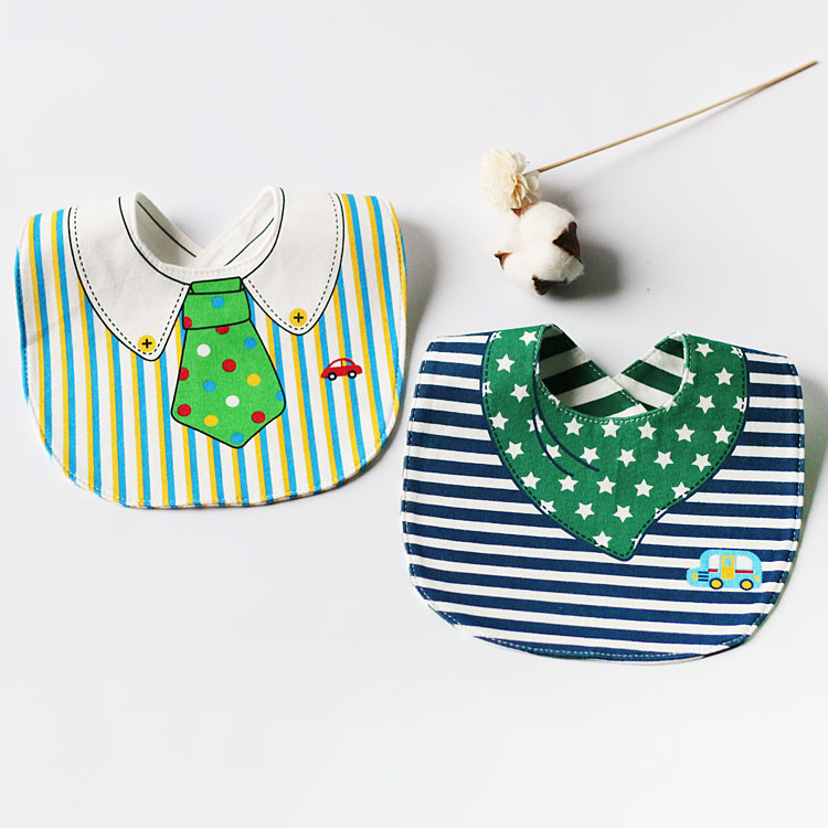 Baby's mouth towel waterproof double-sided cotton rice bag anti spitting towel baby button Bib baby cotton Bib