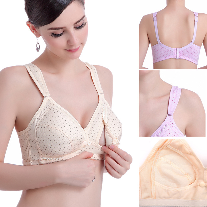 Sponge free, thin and comfortable pregnant women's underwear anti sagging no steel ring front opening breast feeding anti walking bra