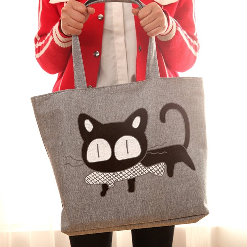 Large canvas bag with zipper, women's shoulder bag, mummy shopping bag, health care hand bag, student schoolbag
