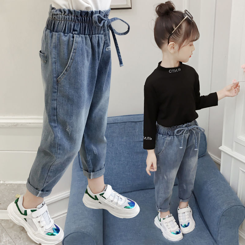 Girls' jeans and trousers children's wear in spring and Autumn