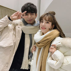 Winter new couple scarves boys and girls Korean version simple wool knitted Christmas Bib cashmere imitation
