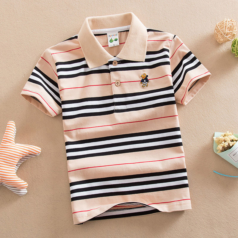 Children's wear boys' short sleeve T-shirt children's summer new cotton boys' half sleeve medium and large round neck T-shirt