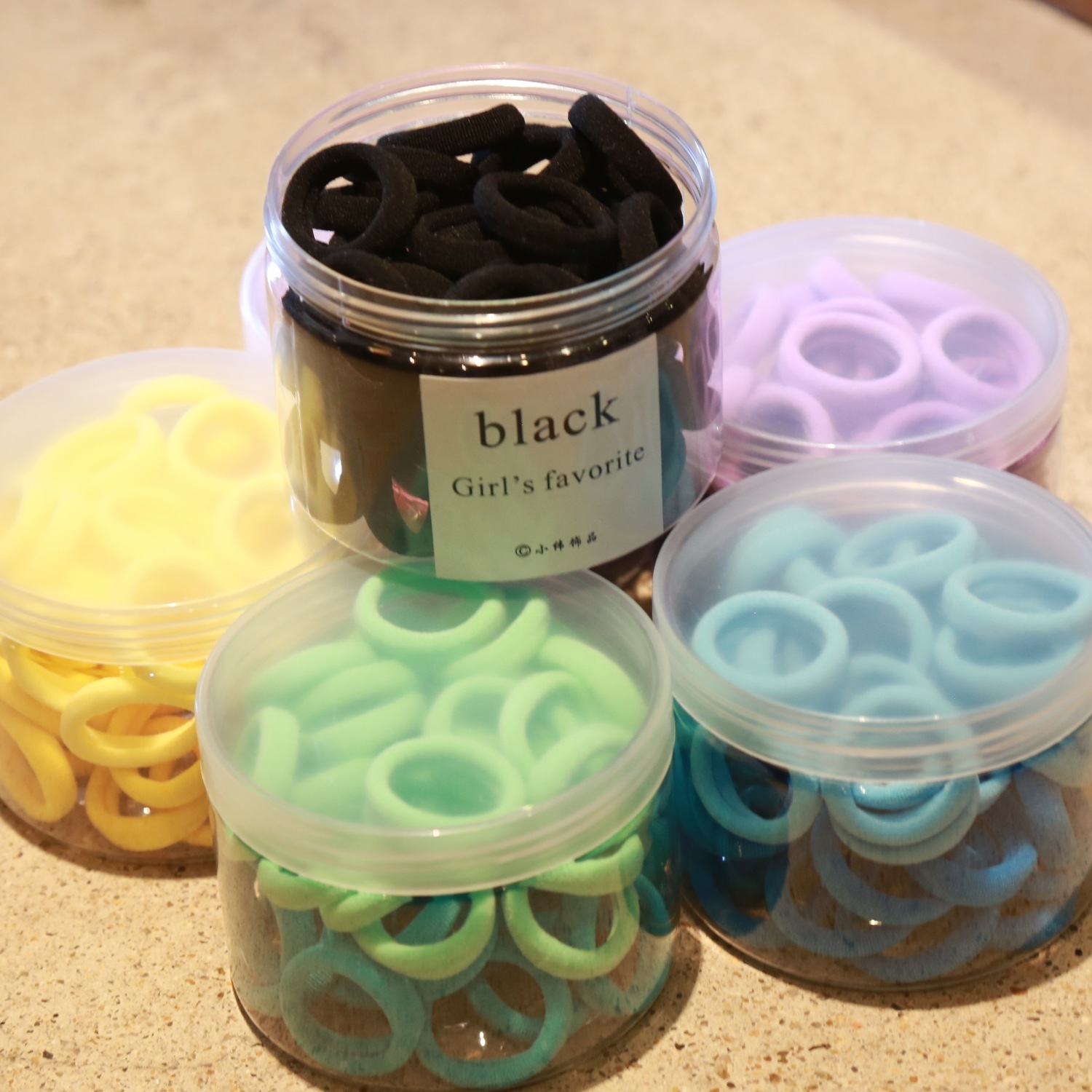 100 pieces of [canned] hair rings cute children's headrope Korean version simple gradual color rubber band student's Korean hair band