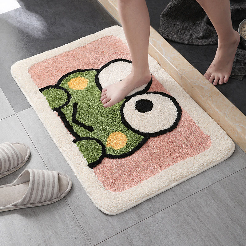 Cartoon cute bathroom toilet absorbent mat toilet door bedroom carpet household entrance mat non slip mat