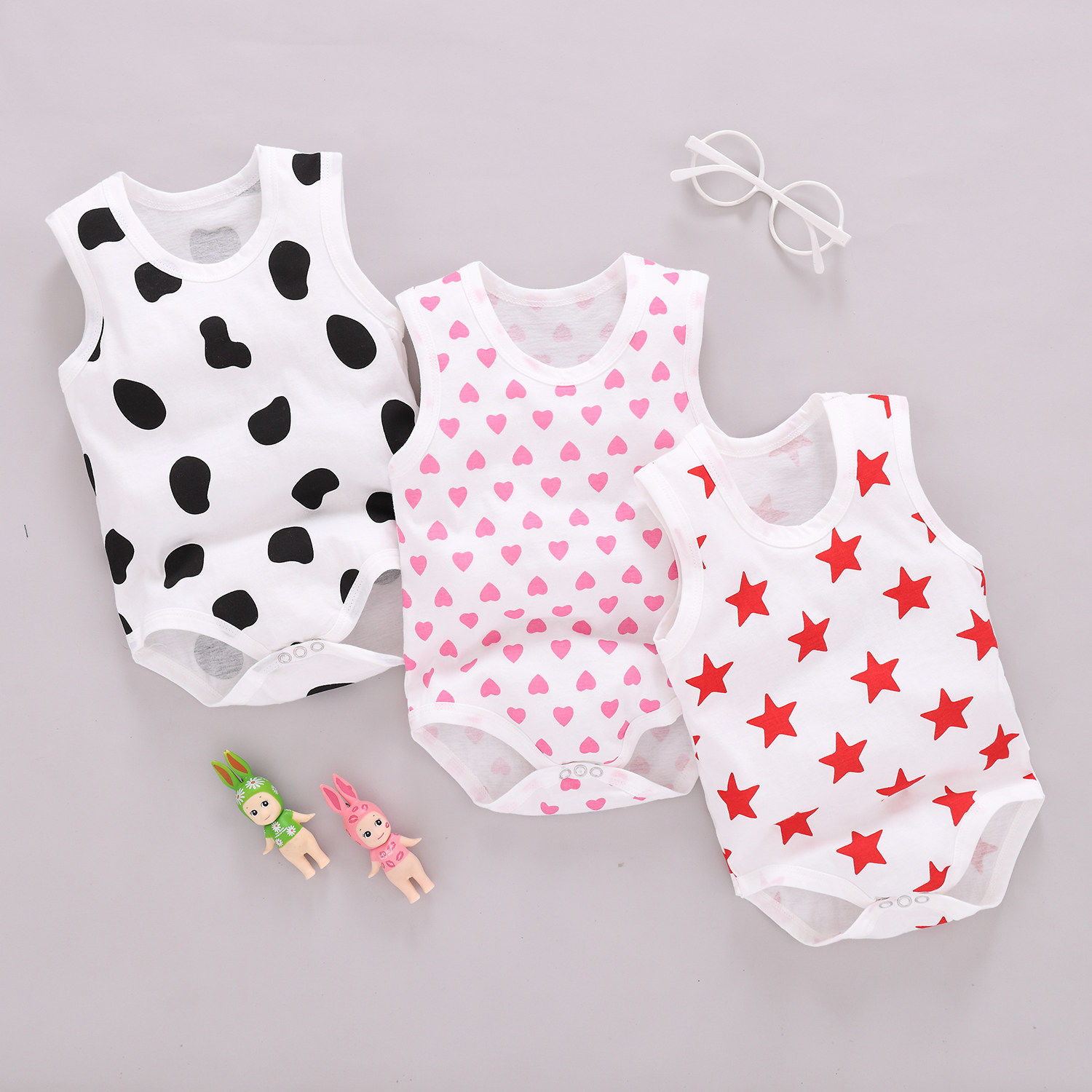 Baby's clothes spring and summer thin sleeveless hatsuit bag fart garment creeper baby summer Jumpsuit pajamas