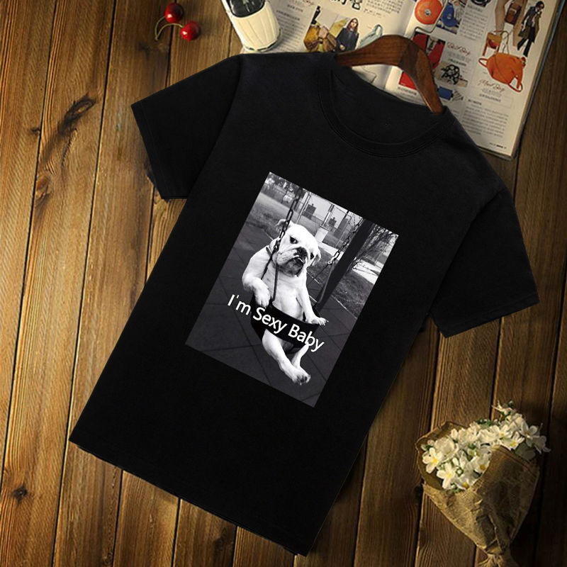 Short sleeve men's T-shirt Student Korean loose print original night style versatile fashion cool BF style fashion half sleeve crew neck
