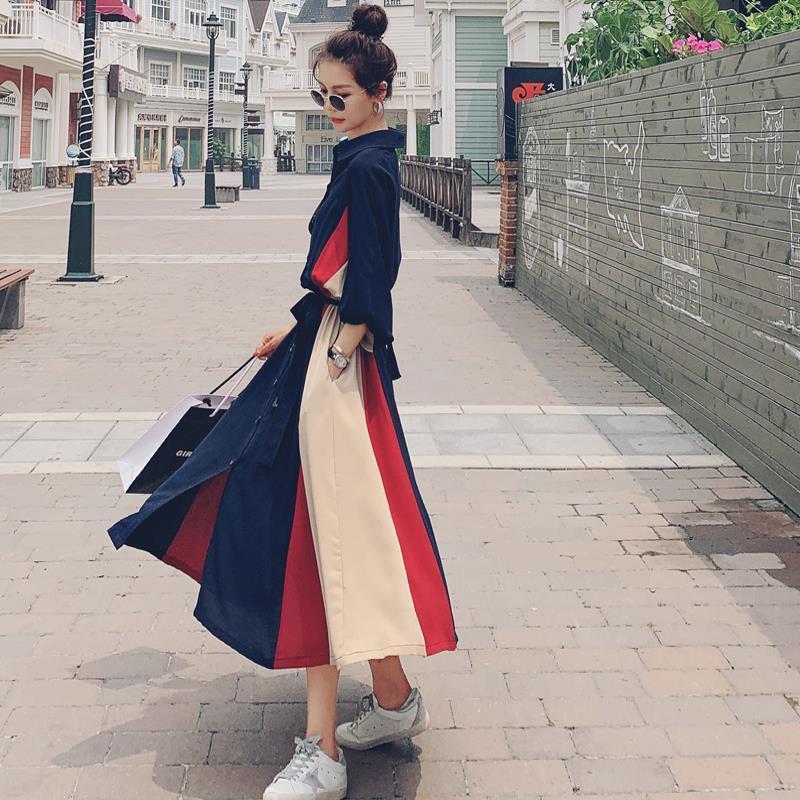Women's French style long sleeve dress women's 2020 autumn new style celebrity temperament thin Hepburn style Platycodon skirt