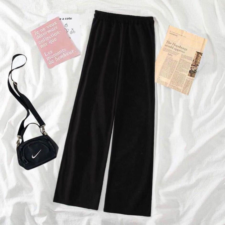 Junior high school students' loose wide leg pants sports straight pants children's pants show thin spring, summer and autumn high waist pants