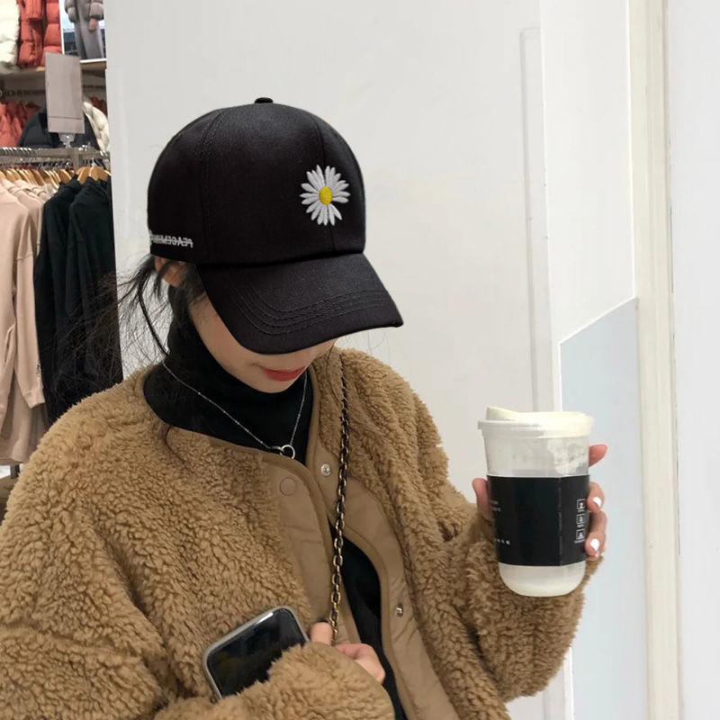 Korean version GD same ins hip hop hat children's net Red Daisy baseball cap fashion men's Korean version versatile cap