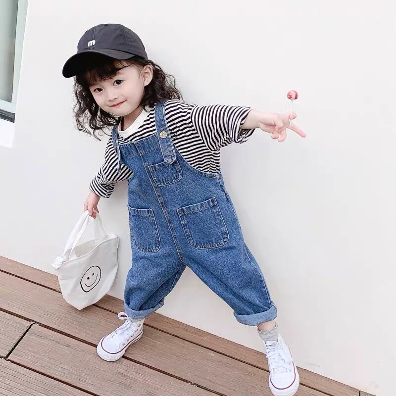 Baby pants children's casual jeans pants autumn new boys and girls overalls baby Jumpsuit