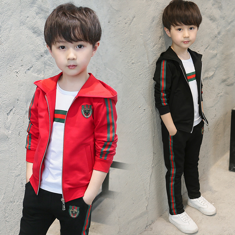 Boys' suit autumn 2020 new children's spring and autumn sportswear 3-piece children's wear