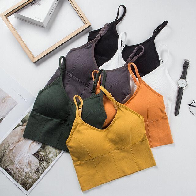 Net red card U-shaped beautiful back suspender vest short fashion trend without steel ring gather bottom sports underwear women wrap chest