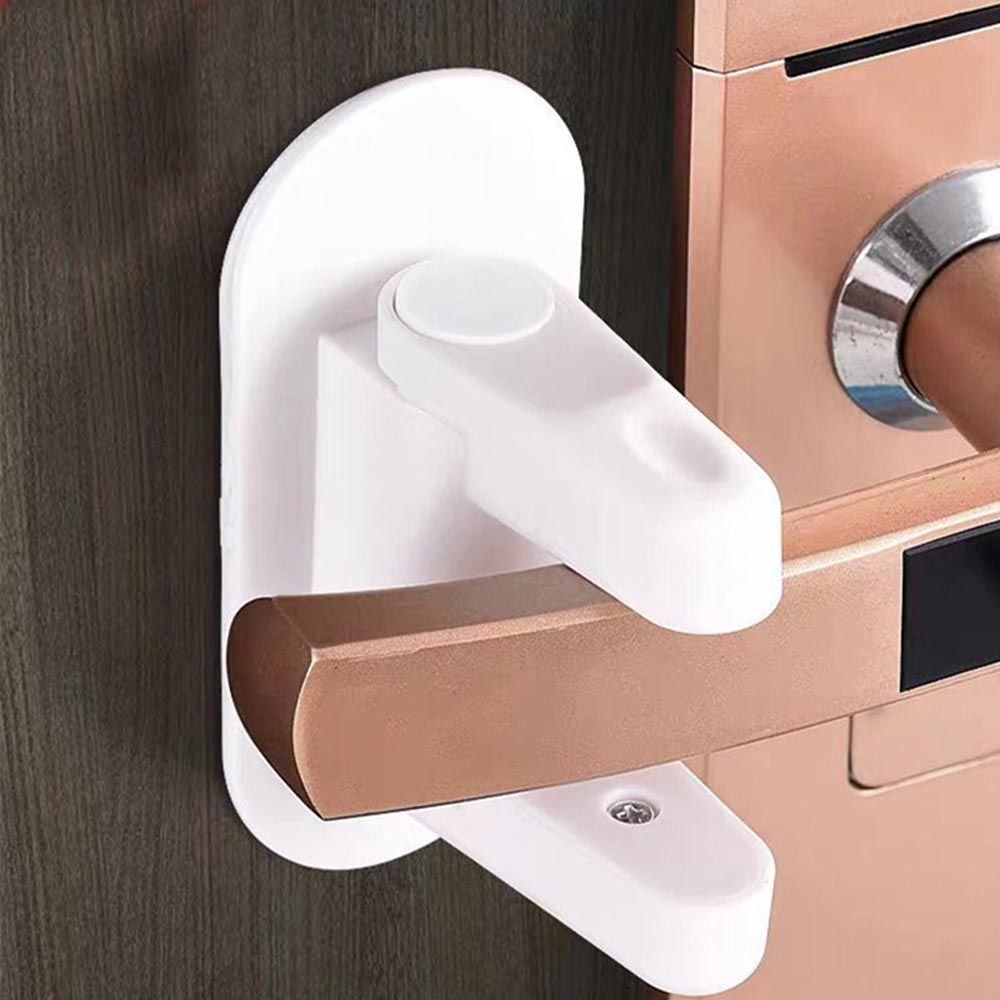 Children's door handle safety lock baby bedroom door toilet guard fixed lock anti theft anti open door push window buckle