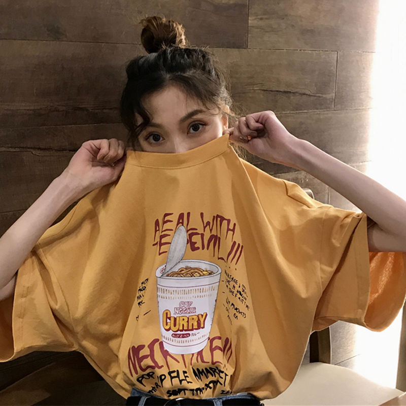 New spring and summer T-shirt short sleeve female student Korean loose BF style half sleeve T-shirt ins top fashion