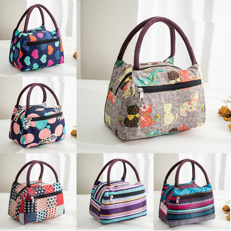 Handbag thickened Oxford lunch box bag women's bag mummy bag small square bag women's waterproof Lunch Bag